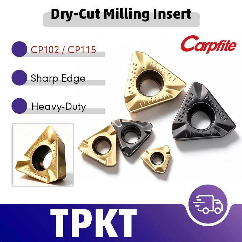 Carpfite Carbide Milling Insert TPKT060308 TPKT100408 TPKT150508 CP102 CP115 High Feed Rough Milling for Steel & Stainless Steel