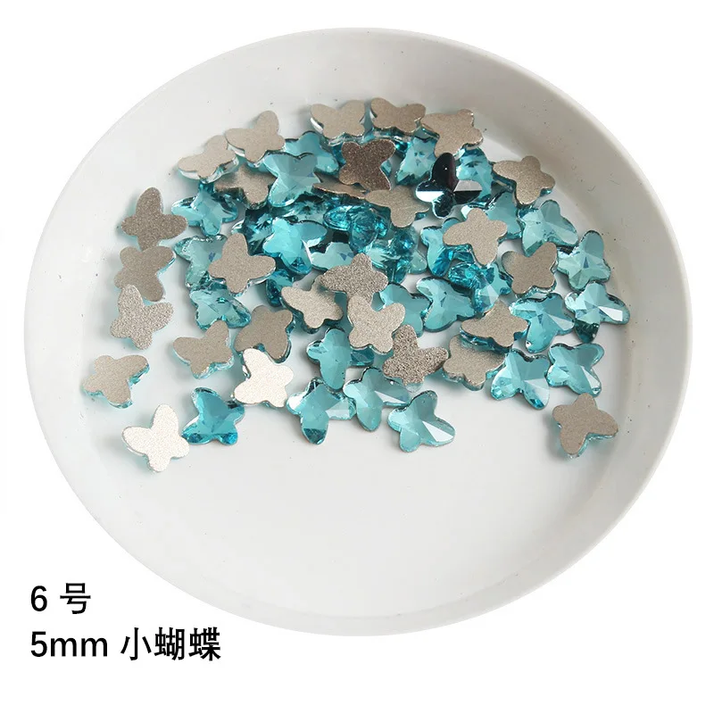 wholesale Lake blue multi style Flat Back Nail Rhinestone  Special Shaped Crystals Art Stones 3D Personalized Decoration