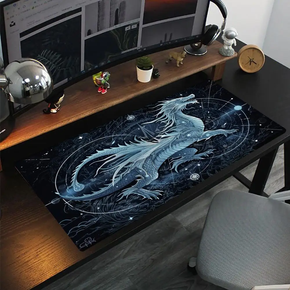 

Dark Fantasy Dragon Mouse Pad Large Gaming Desk Mat Rubber Non-slip Pad Thick Lock Edge
