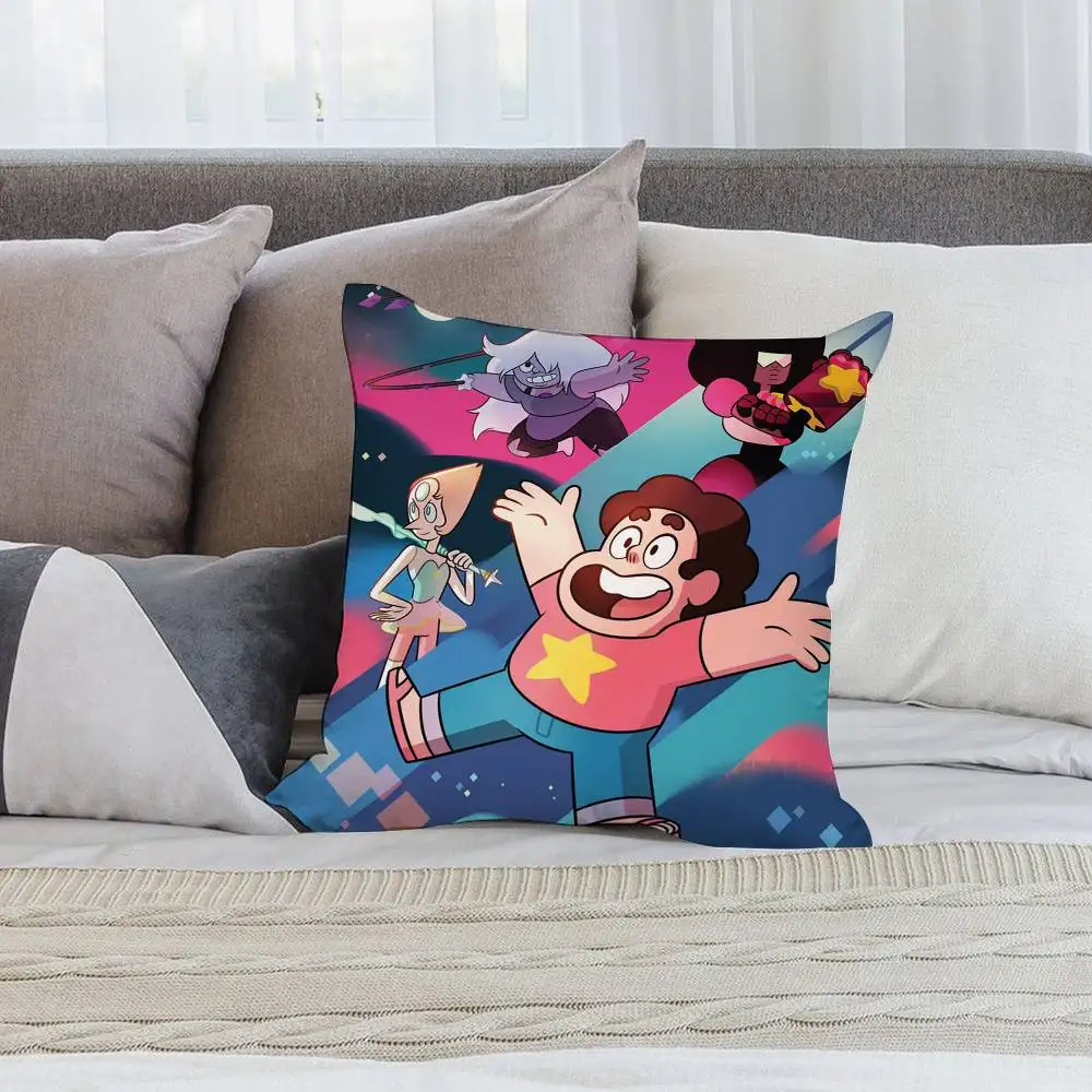 Cartoon S-Steven U-Universe Pillow Case Short plush Double-sided Print Square Throw Pillow Covers Sofa Home Cushion Decor