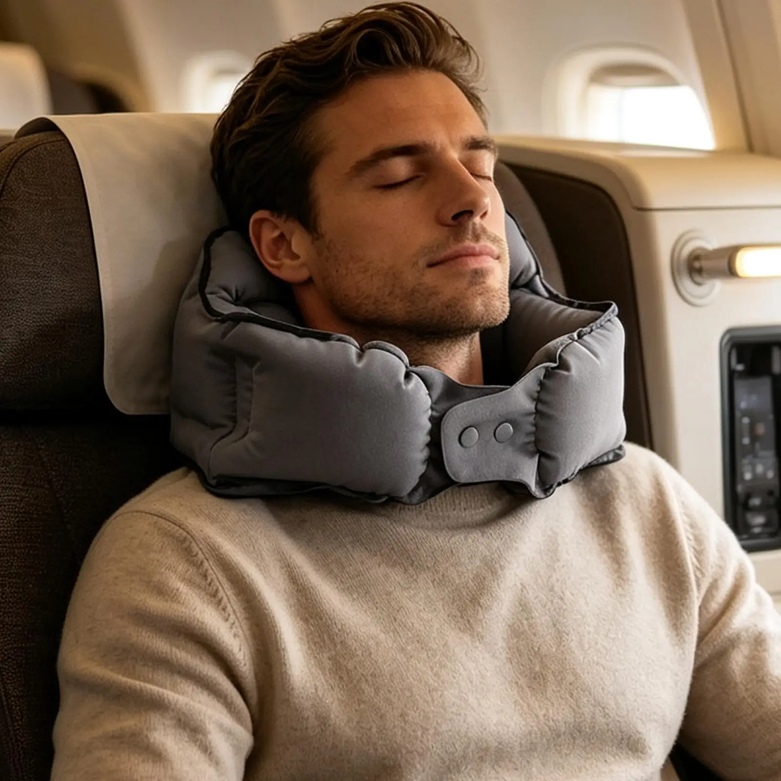 Plane Neck Pillow Portable Adjustable Inflatable Elephant Support Airplanes Travel Neck Pillows for Watching TV Daily Break