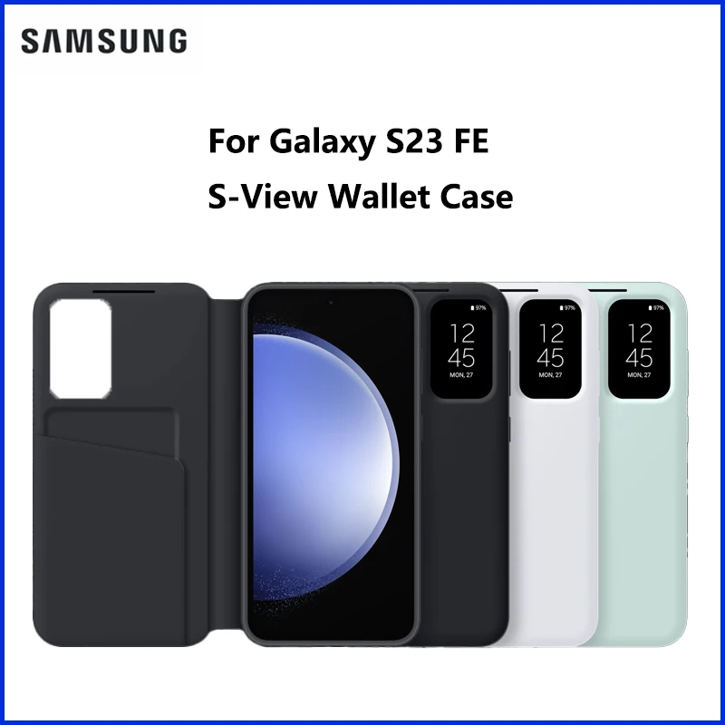 

Original Samsung For Galaxy S23 FE S-View Wallet Phone Case with Card Holder Slot EF-ZS711