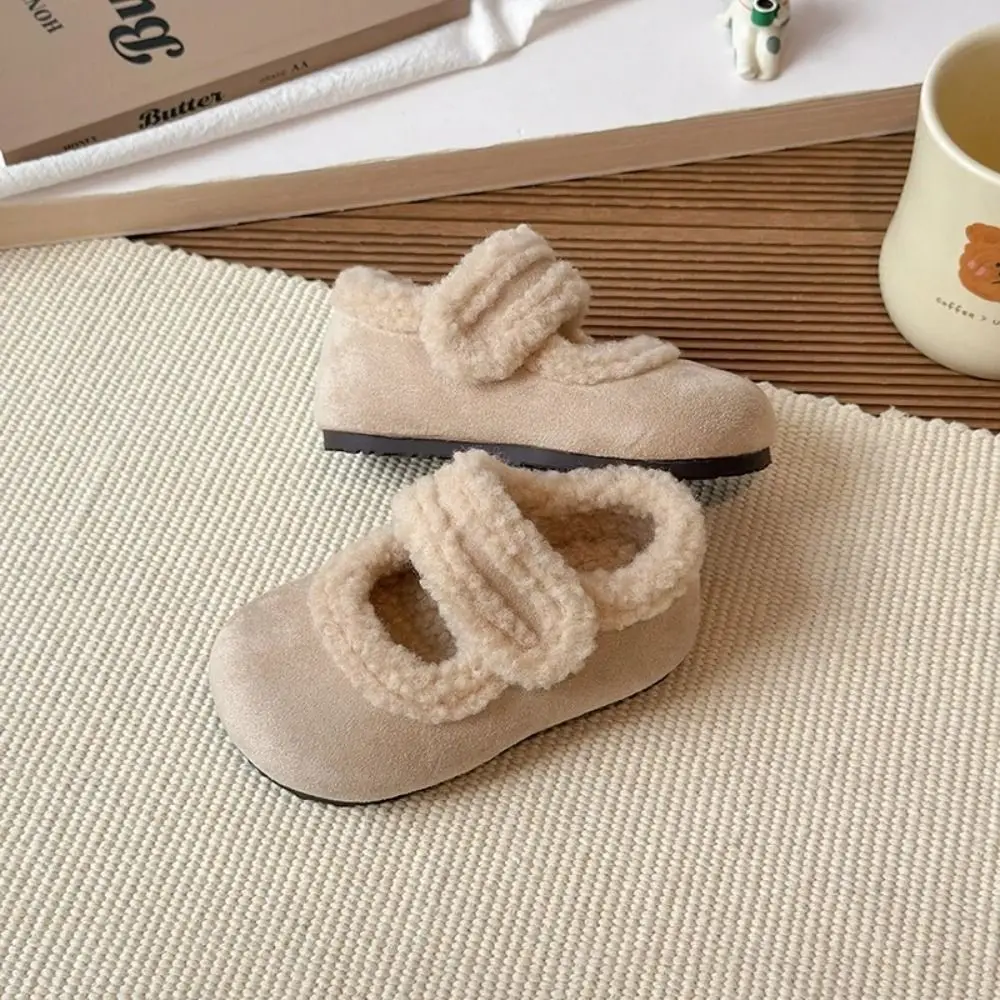 Fashion Thickened and Children Cotton Shoes Anti-slip Keep Warm Fur Shoes Versatile Soft Soles Cotton Shoes Winter