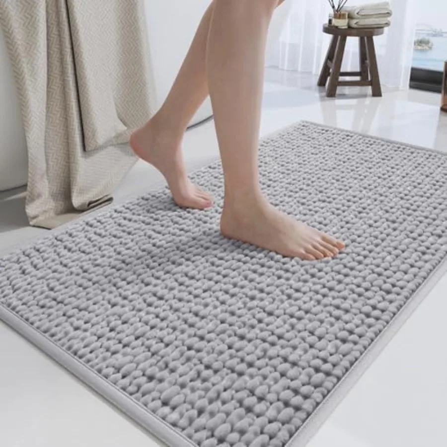 

Коврик для ванной 24x36 дюймов, очень мягкий, впитывающий, из шенилла, с нескользящей ПВХ-основой, моющийся, быстросохнущий, для ванной комнаты