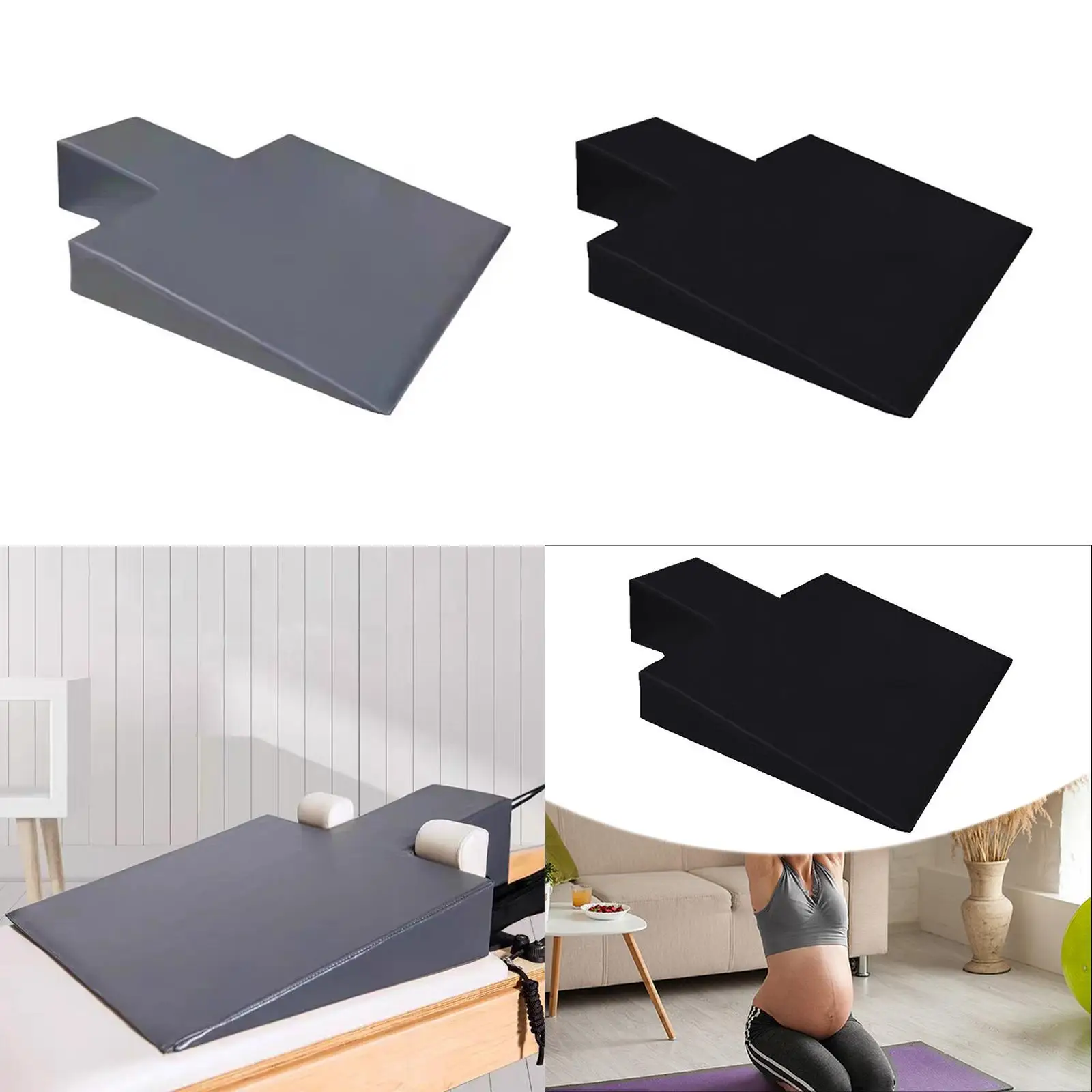 

Pilates Reformer Machine Wedge Block Brick Large Accessories Upholstered Wedge for Stretching Balance Training Bodybuilding
