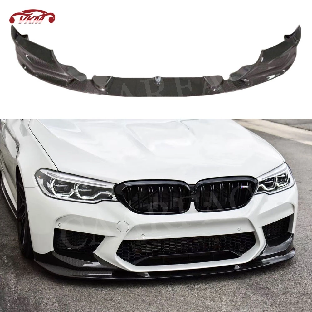 

Dry Carbon Fiber Front Bumper Lip Spoiler Splitters For BMW 5 Series F90 M5 Original Bumper 2018 2019 FRP Head Chin Shovel