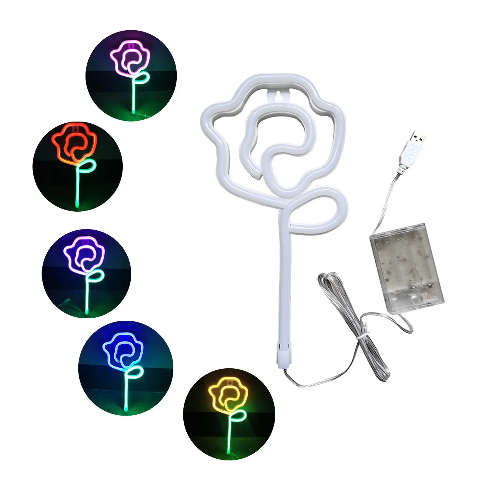 

Rose Neon Sign Hanging Flower Neon Light for Restaurant Coffee Bar Party Pub