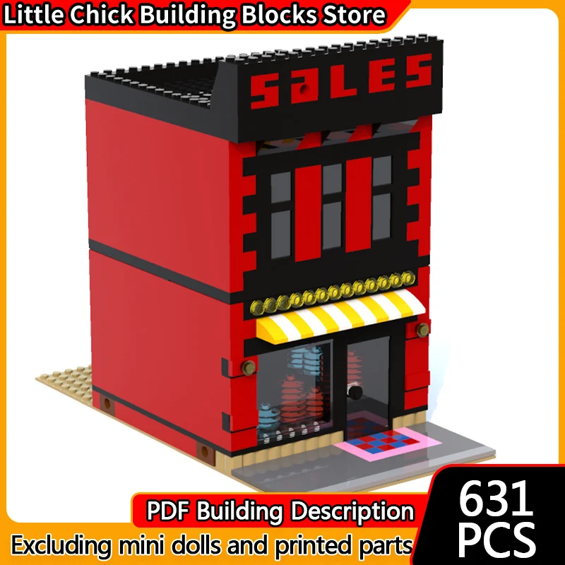 

Street View Model MOC Building Bricks Commercial Street Sales Shop Modular Technology Children Holiday Gifts Assemble Toys Suit