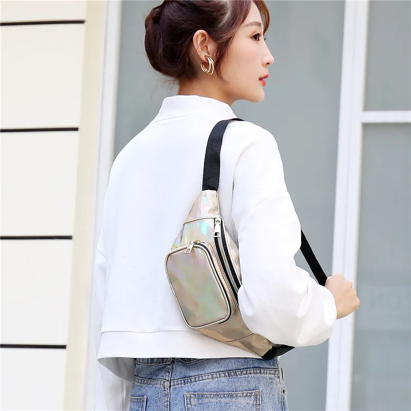 

Fanny Pack Waist Bag Casual Bag Women Shiny Bum Bag Waterproof Fanny Pack Crossbody Bag Hands Free For Hiking Running Travel