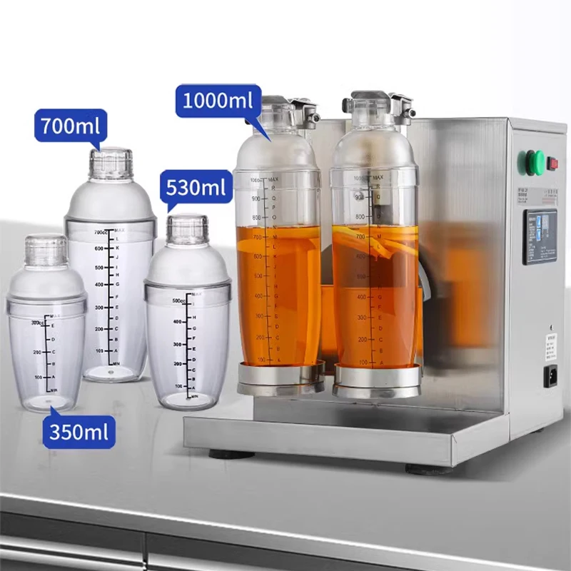 Commercial double-head milk tea shaker coffee automatic timer 360° shaker timer cup shaker