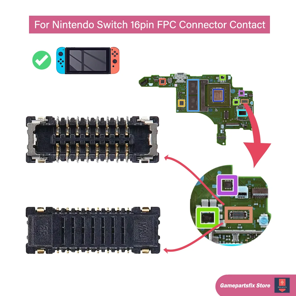5/10pcs Memory SD TF Card Slot Reader Flex FPC Connector 16Pin for Nintendo Switch Game Console Replacement Accessories