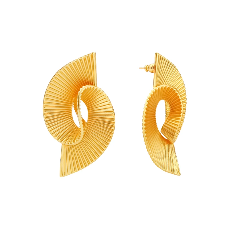 

VAROLE полосатые серьги с закрученным узлом для женщин, латунные серьги, роскошные модные ювелирные аксессуары для вечеринок