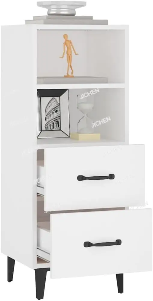 

34,5 x 34 x 90 см, дерево, компактный шкаф для хранения с 2 ящиками и 2 дверцами, небольшой шкаф для кладовой для кухни, гостиной