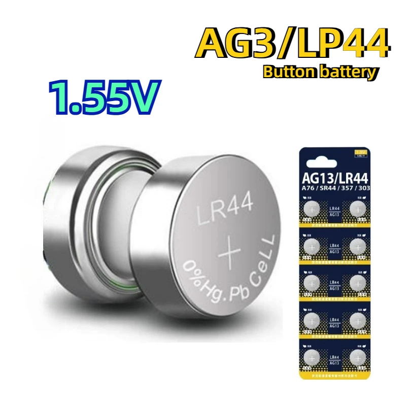 10-200pcs AG13 LR44 A76 3571.55V Button Cell Coin Alkaline Battery SR44 for Watch Toys Car Remote Control Calipers Clock