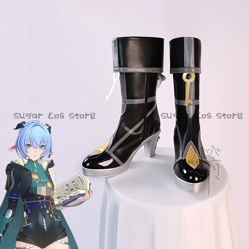 Gioco Zenless Zone Zero Lucia Scarpe Cosplay Stivali Stivali in pelle PU neri Anime Halloween Carnevale Puntelli per feste per donne Ragazze