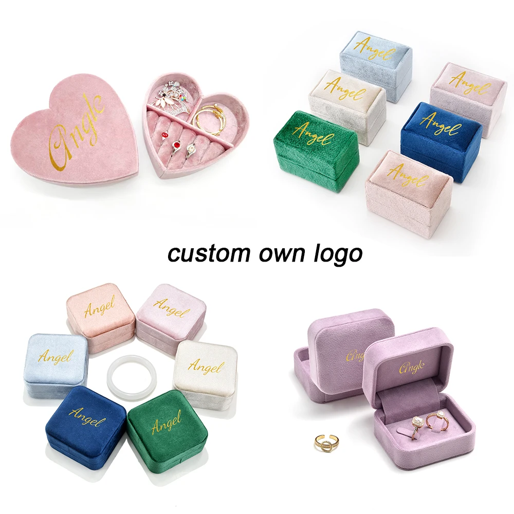 سستة خاتم صندوق تخزين المجوهرات حلقة عرض صينية عالية الجودة المخملية علبة المجوهرات صندوق المجوهرات