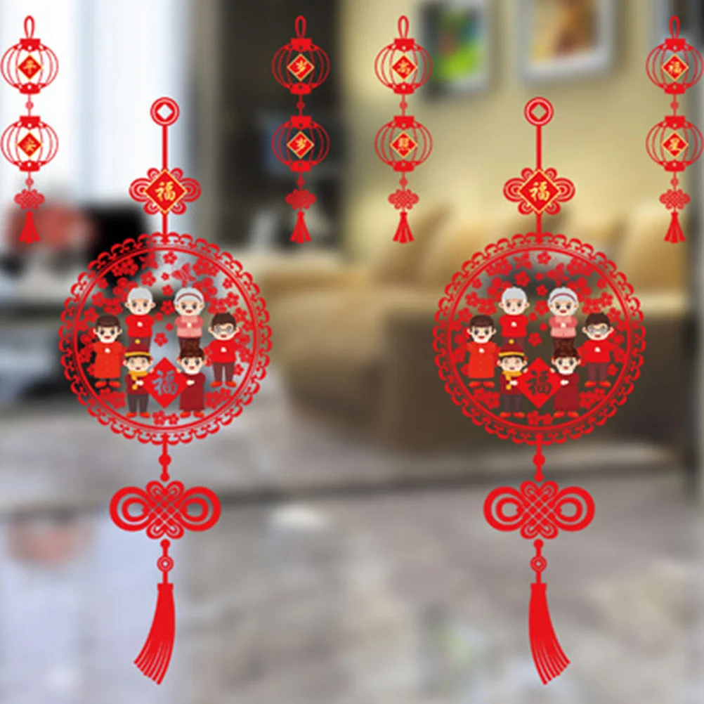 

1 Sheet Door Sticker Chinese New Year Traditional Design Peel Stick Spring Festival Glass Decal Home Decoration Festive
