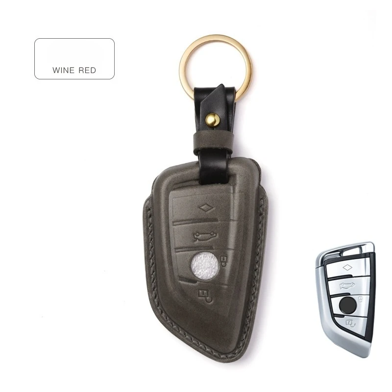 

Pure Handmade Car Key Cover BMW X12/X3/X4/5 Series/X67 Cowhide German Quality Car Key Bag Interior Leather Products