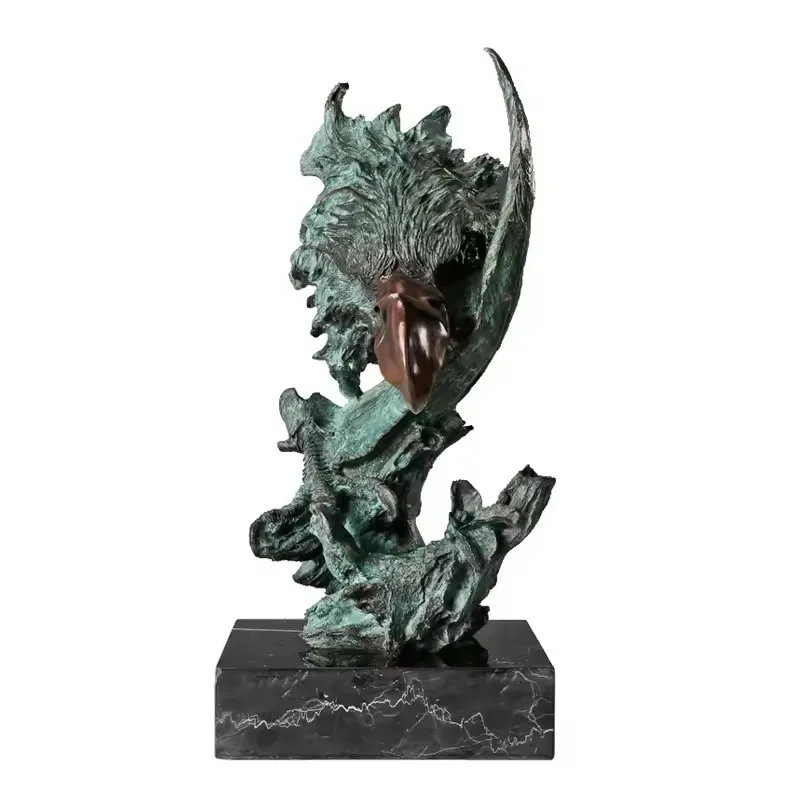 Bronze Arab Eagle Statue Hawk Sculpture Figurine Brass Falcon Art Home Decor Upscale Gifts view 4