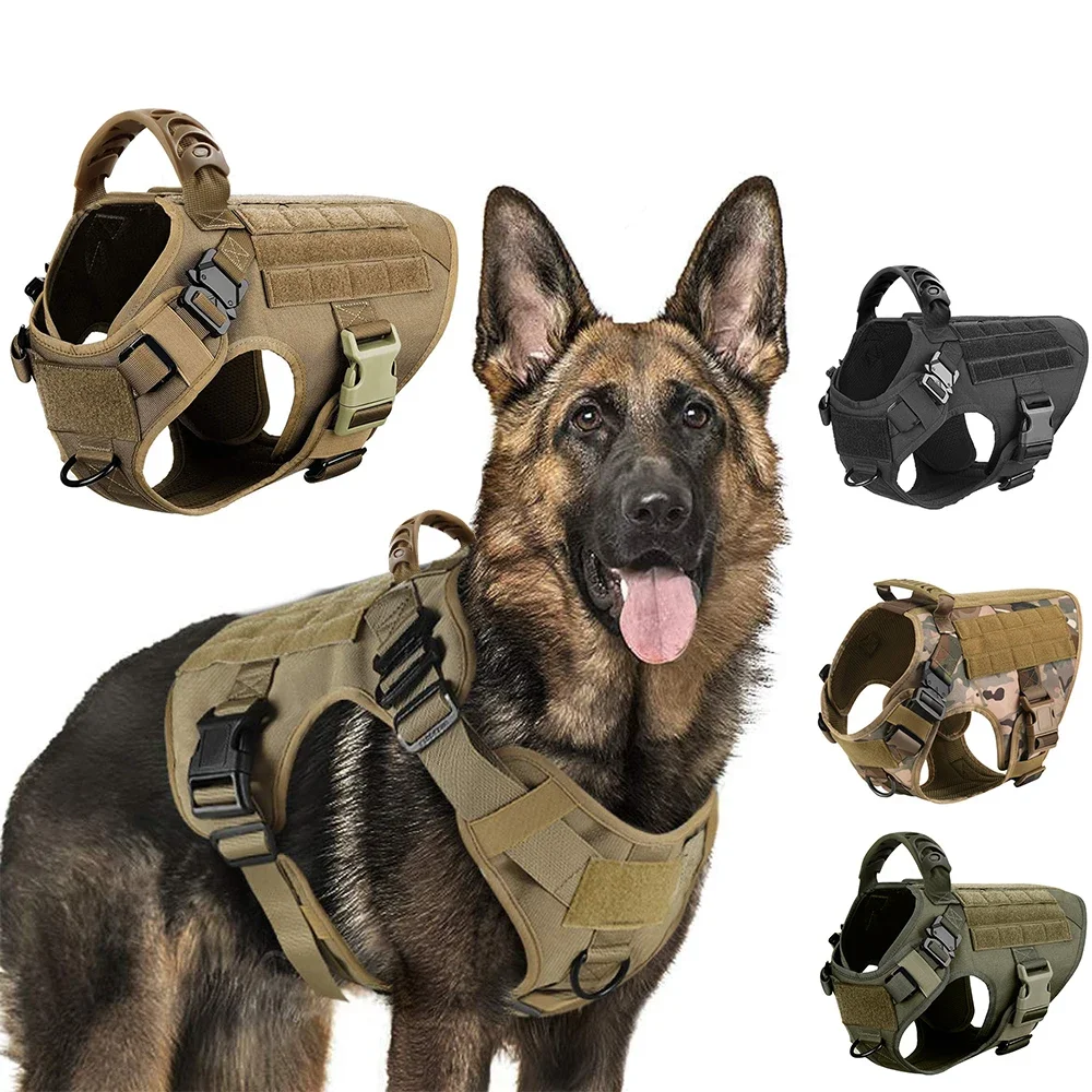 

Military Large Dog Harness Training Pet Vest for French Bulldog German Shepherd Malinois Tactical Harnesses For Dogs Accessories