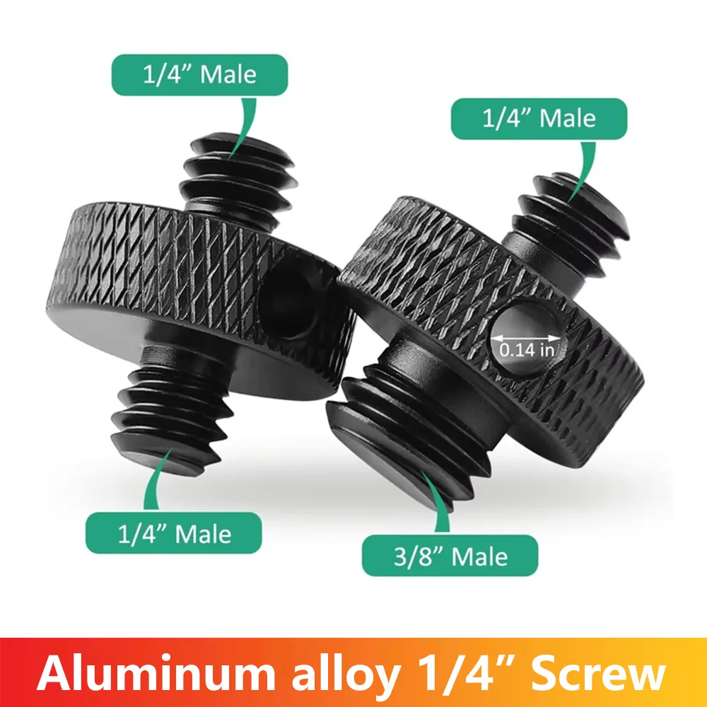 Adapter statywu 1/4 cala męski na 1/4 cala męski na 3/8 cala męski z gwintem do GoPro Hero 13 12 11 10 9 Insta360 X5 X4 X3 DJI Action