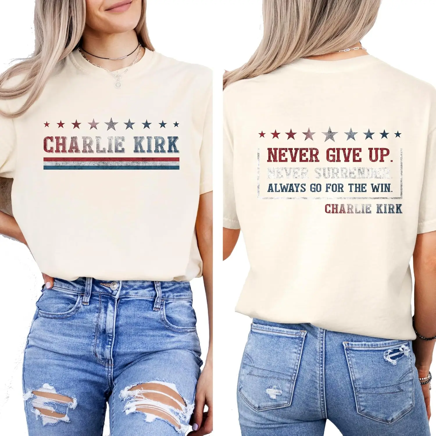 ‌Charlie Kirk Shirt Patriotic American Tribute Cotton Graphic Print Vintage Comfortable Unisex Streetwear Short-sleeved T Shirt