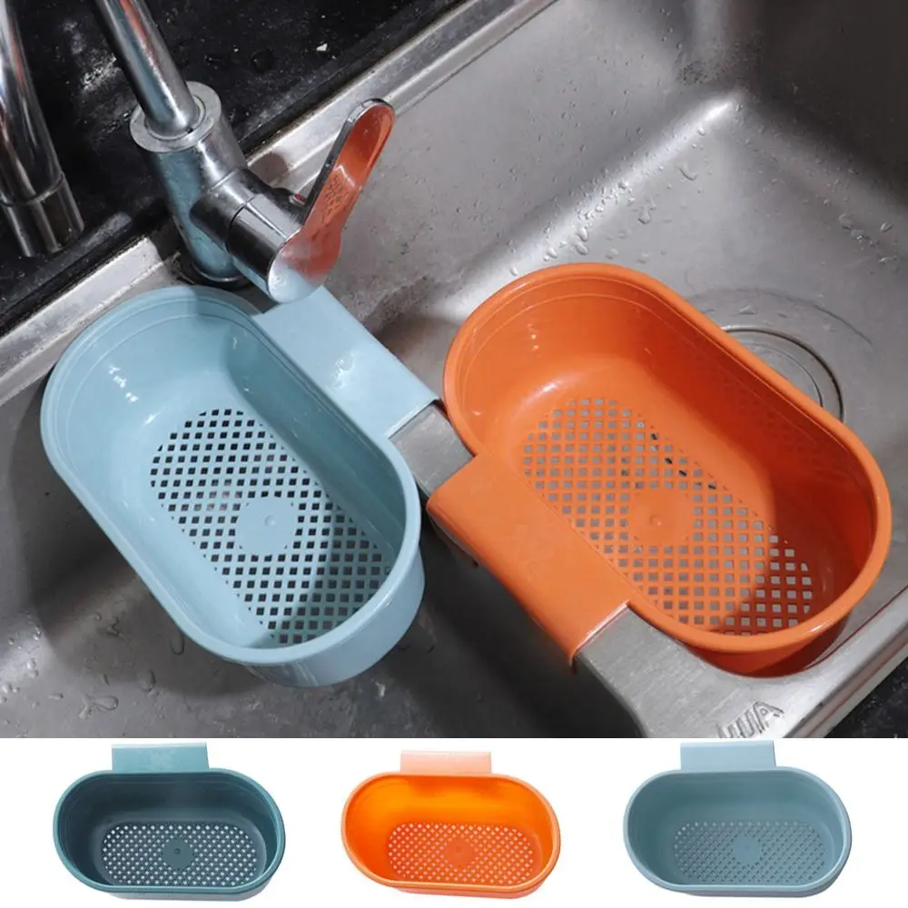 

Durable 3 Colors Sink Drain Basket Plastic Multifunctional Leftover Sink Draining Hanging Sink Food Catcher Family