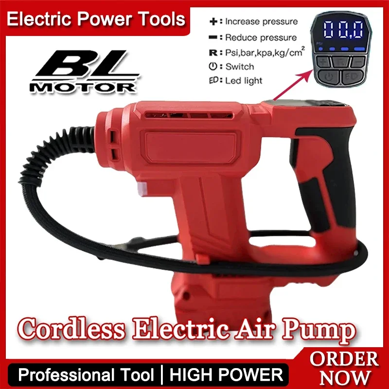 

Беспроводной портативный компрессор для накачки шин с LED-подсветкой и цифровым дисплеем, ручной воздушный насос для аккумуляторов Milwaukee 18V