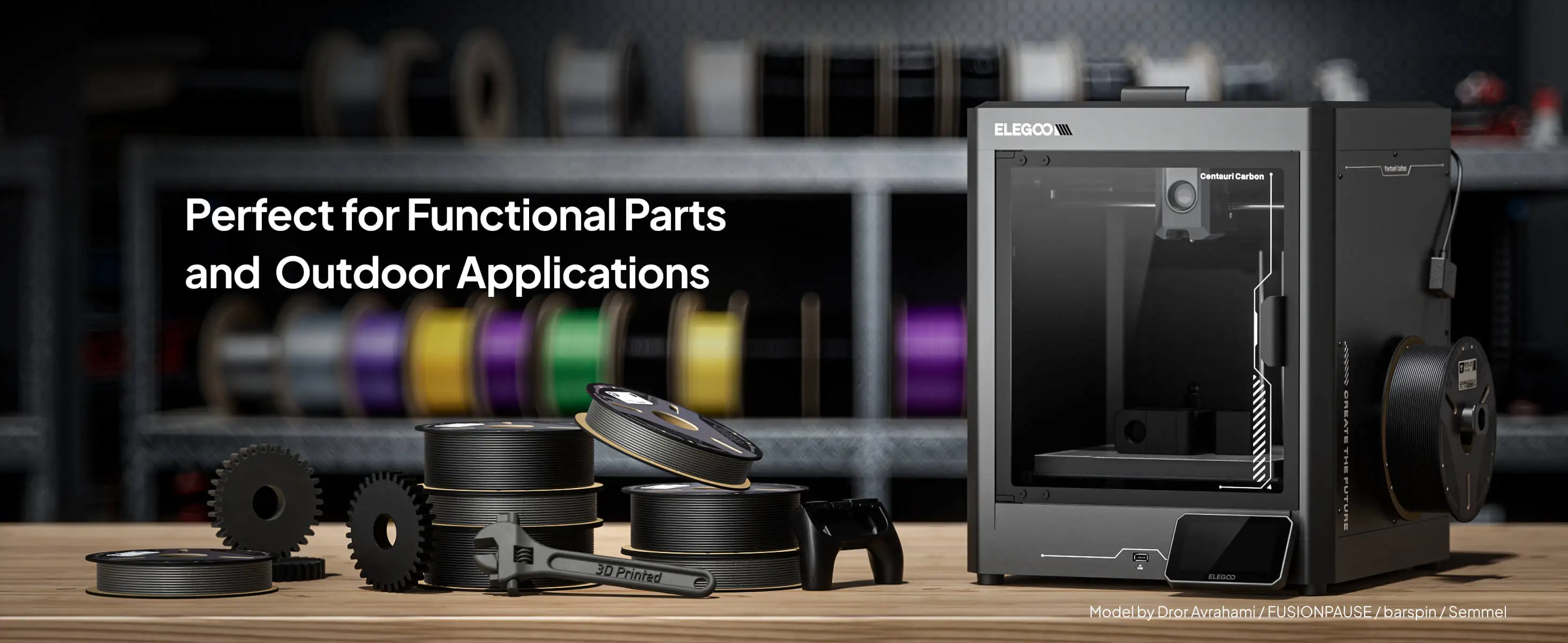 ELEGOO Carbonfaser PETG Filament 1,75 mm Schwarz 1KG, Hochfestes PETG-CF 3D-Druckfilament, Geeignet für die Meisten FDM 3D-Drucker – Detail 9