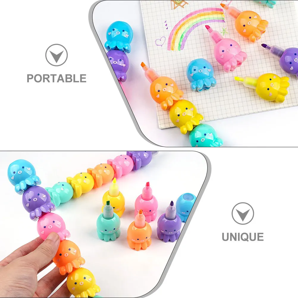 

3 комплекта ручек-маркеров с героями мультфильмов, маленькие мини-маркеры, флуоресцентные цвета для школы, офиса, маркеры для заметок