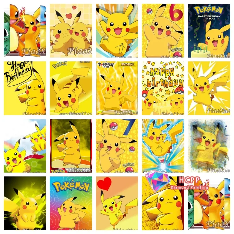 Peinture diamant Pikachu dessin animé 5D