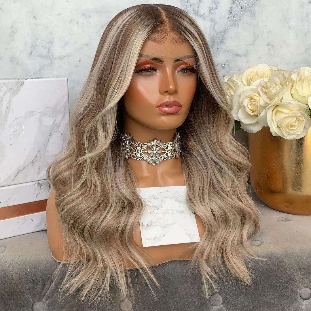 

Ash Blonde Color 13x4 Lace Front Human Hair Wig Body Wave Brazilian Ash Blonde 13x6 Lace Frontal Wigs For Women Pre Plucked