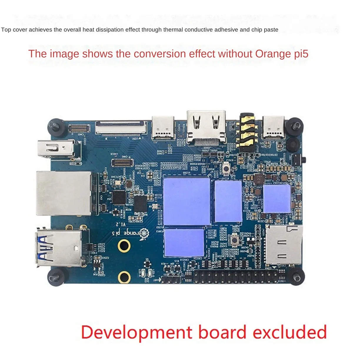 Voor Orange Pi 5 aluminium beschermhoes met koelventilator koellichaam passieve actieve koeling radiator metalen behuizing-ABIU
