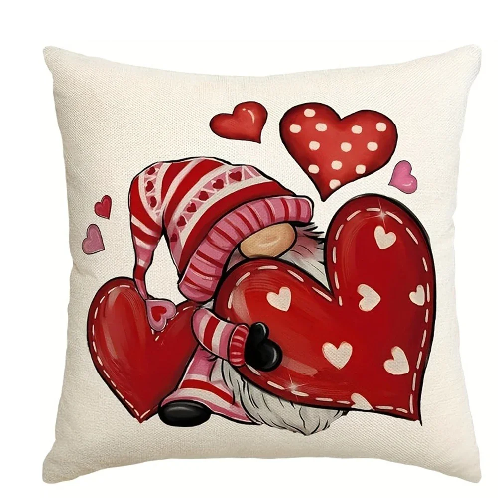 Valentine\'s Day decoration pillowcase gift sweet romantic home room decoration bowknot dwarf love pattern Sofa cushion cover