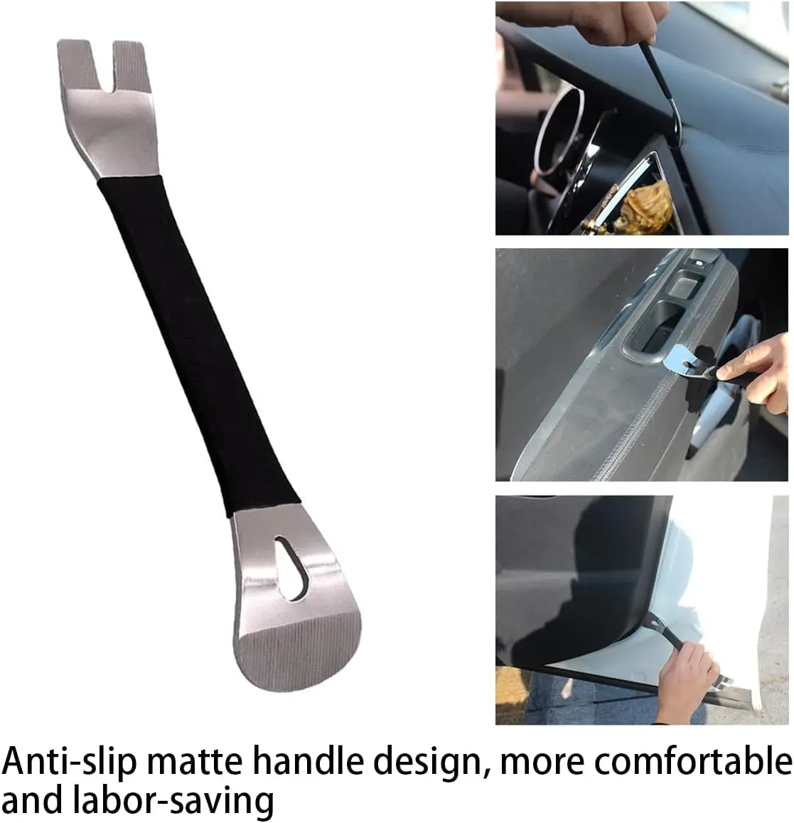 Auto Trim Removal Metal Tool 2mm U-Shaped Pry Bar Multifunctional for Door Panel Radio Audio Installer Car Upholstery Fastener