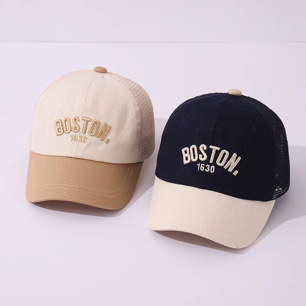 

Fashion Mesh Kids Baseball Cap Letter Embroidery Sun Protection Girls Sun Hat Breathable Mesh Baseball Cap Summer