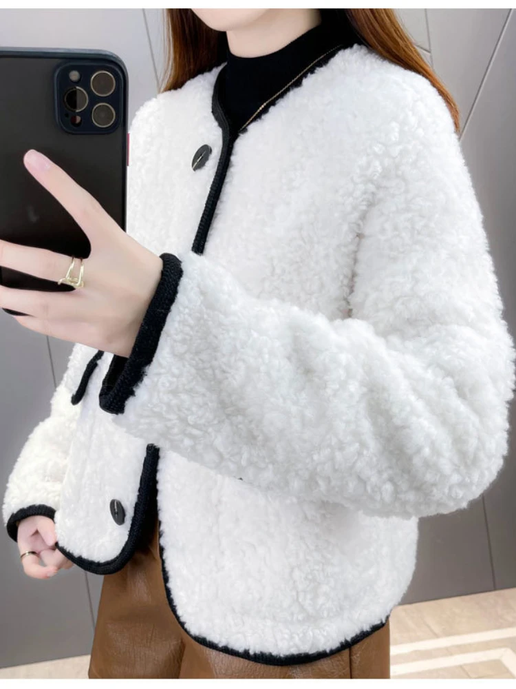 MENINA BONITA 2022 New Real Fur Coat Winter Jacket Women Natural Knitted Wool Fur Thick Warm Loose Casual Streetwear Outerwear