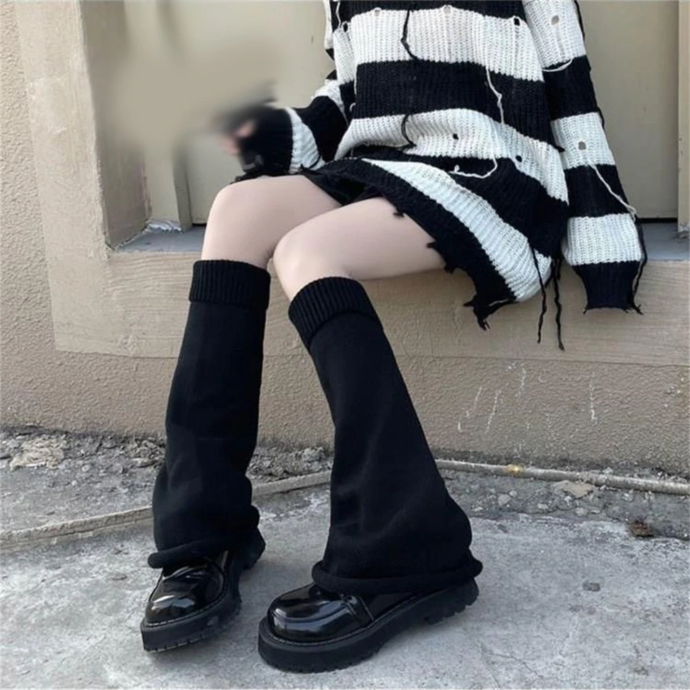 Girls' Spring Sweet Mid-tube JK knitted Pile Socks Student Japanese Korean Version Knitted Leg Warmers Female Lolita Foot Covers