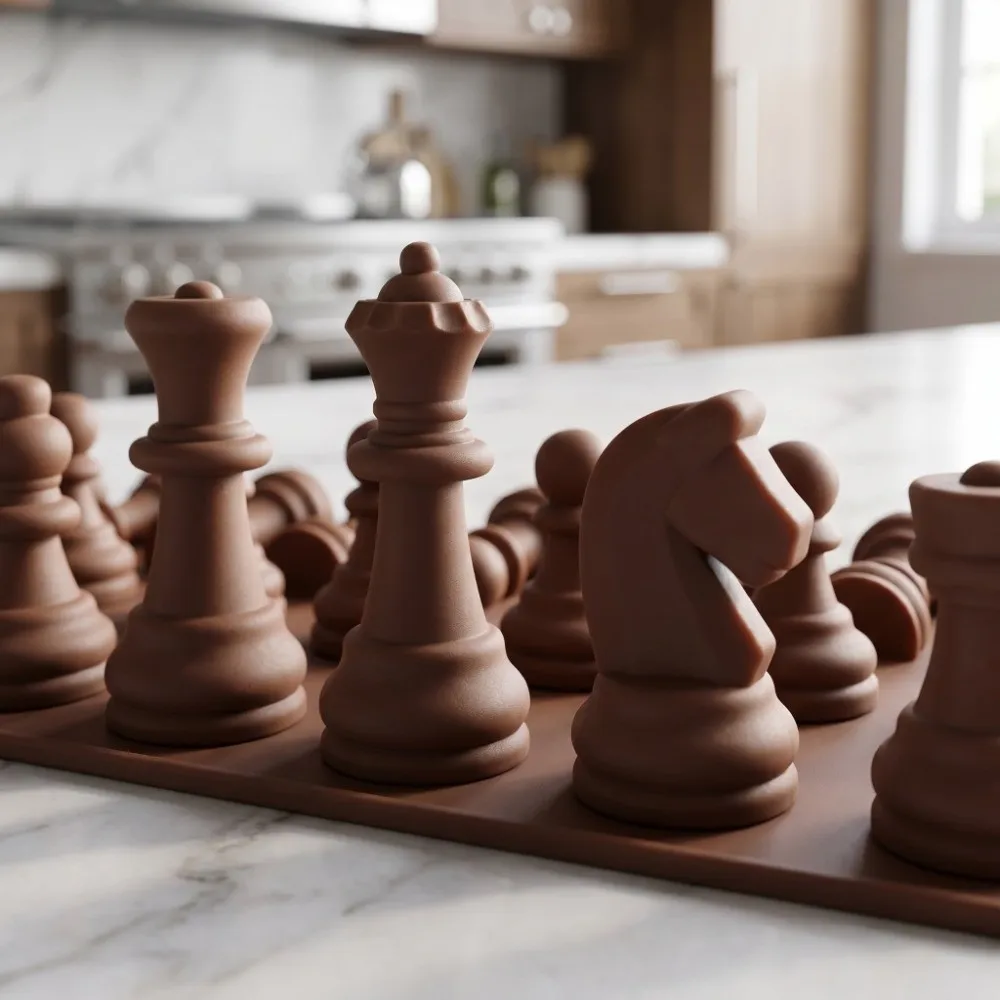 Silicone Silicone Chocolate Mold Non-stick Chess Piece Break Apart Chocolate Molds Heat conduction International Chess