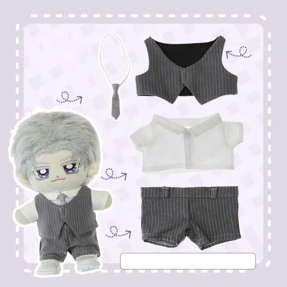 20cm Plüsch Baumwolle Puppe Kleidung Schuhe Outfit Zubehör für Idol Puppen Mode Anzug Puppe Tops Hemd Hosen Anzug Kinder Geschenk