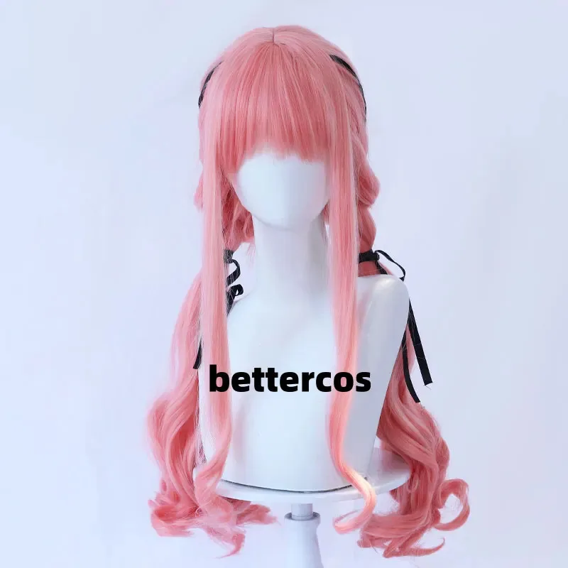 

ff34Nikki Game Infinity Women Long Pink Nikki Cosplay Lolita Wig Free Cap