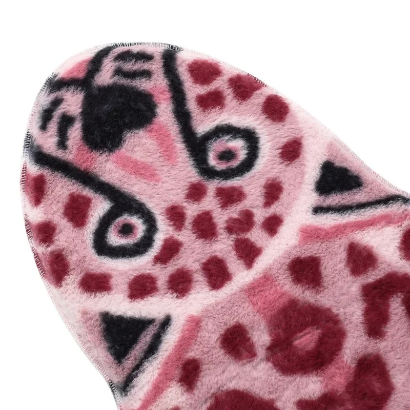 Pink imitation leopard pattern Rug faux skin leather NonSlip Antiskid Mat washable Animal print Carpet for living room bedroom