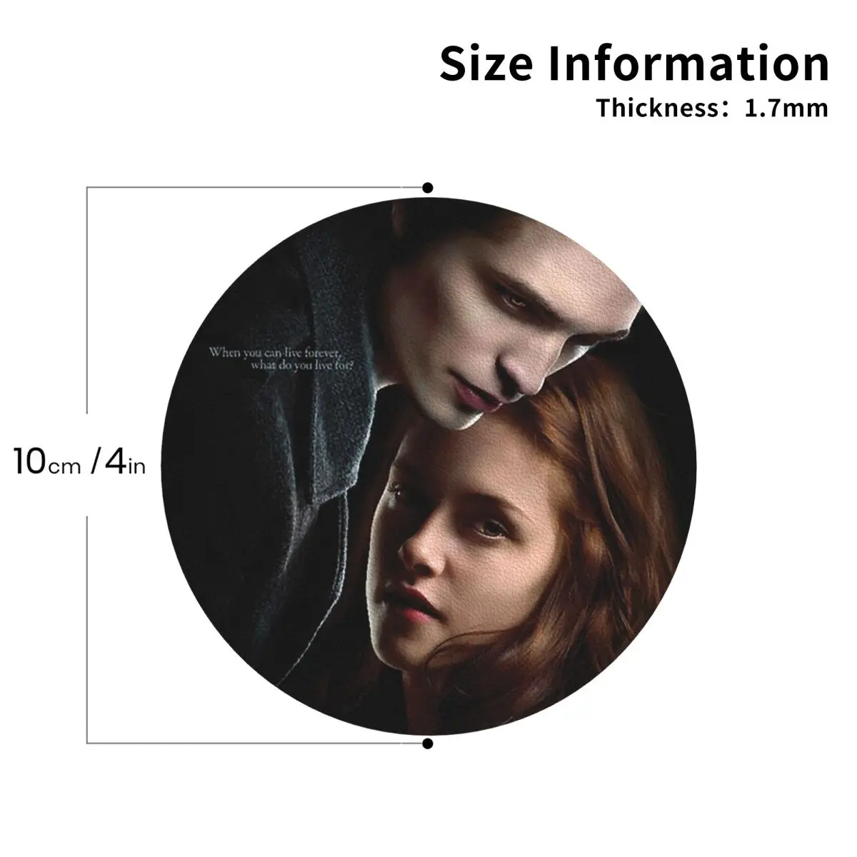 The Twilight Saga Vampire Coasters PVC Leather Placemats Waterproof Coffee Mats for Decor Home Dining Pads Set of 6