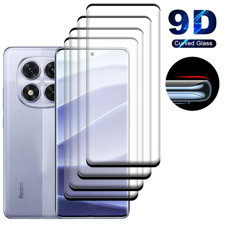 4Pcs For Redmi Note 14 Pro Glass Xiaomi Redmi Note 14 Pro Plus Tempered Glass Full Curved 9H Screen Protetor Redmi Note 14 Pro