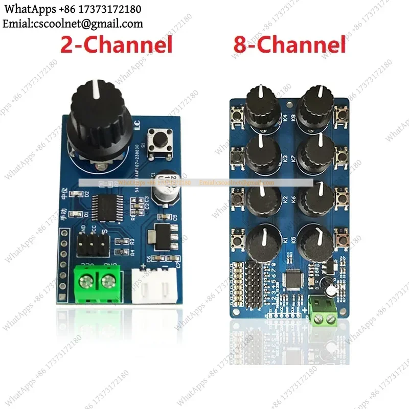 k3 2/8-Channel Servo Controller & Tester Board with Rotary Knob – Serial Port Debugging for Futaba MG995, SG90 & More