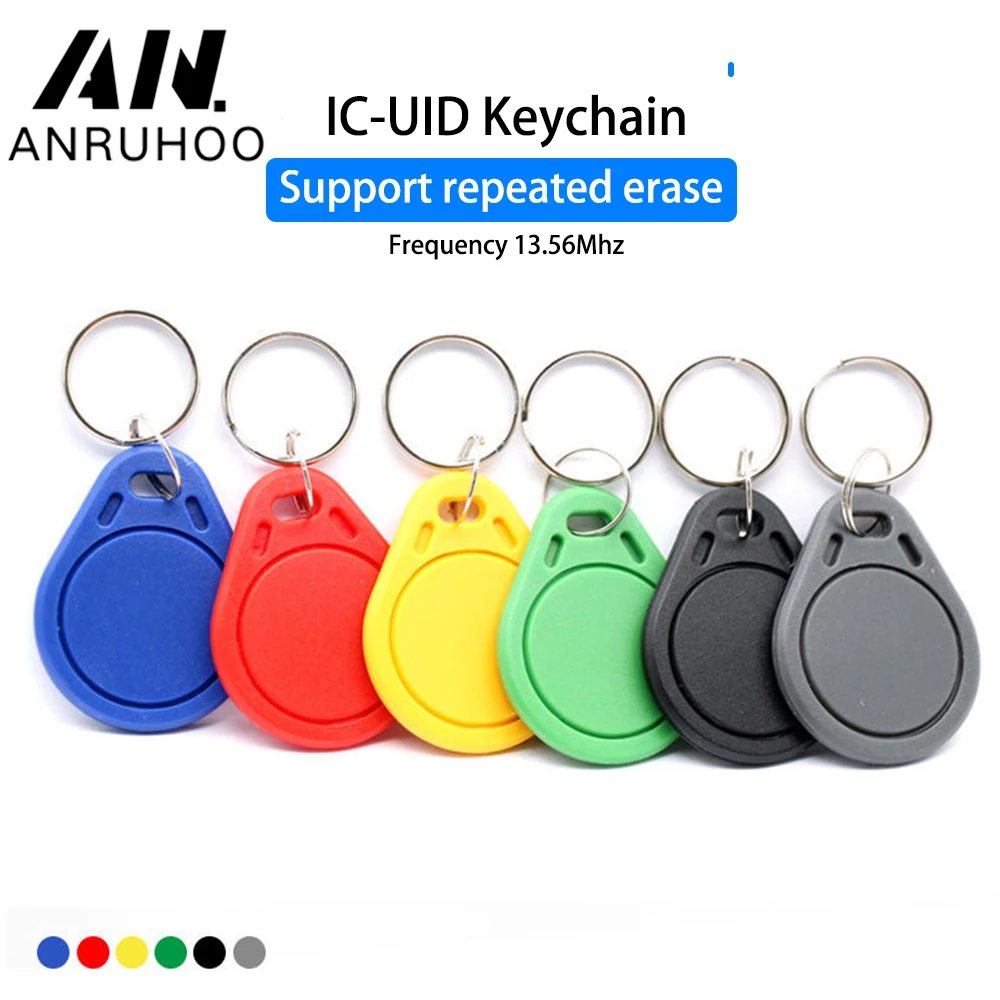 5/10pcs RFID 13.56mhz Smart Chip Keychain Ic Rewritable Label Waterproof Copy Card Badge Uid Token Tag Clone Duplicator Write