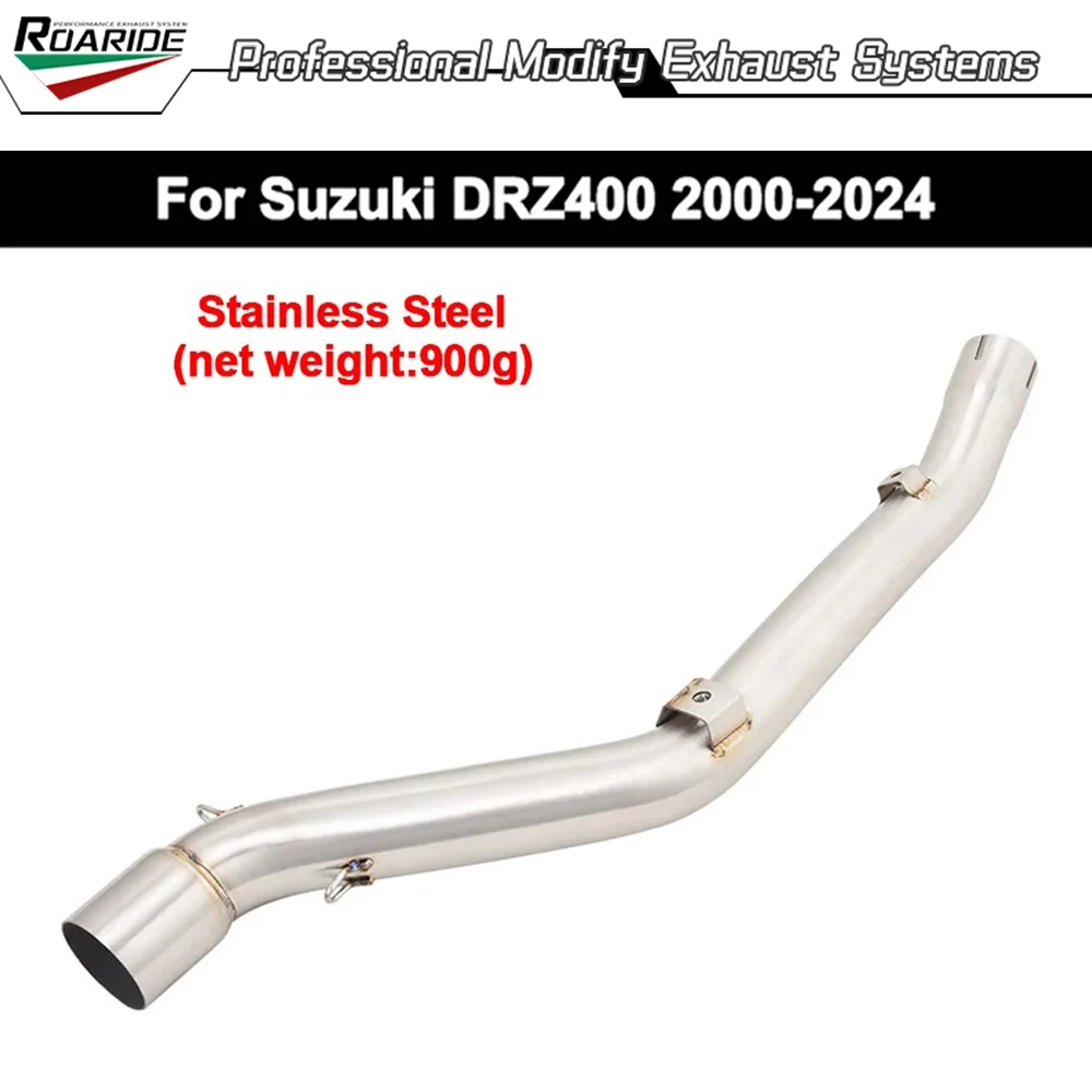 

51MM Motorcycle Exhaust Escape System Stainless Steel Muffler Middle Link Pipe With DB Killer For Suzuki DRZ400 2000-2024