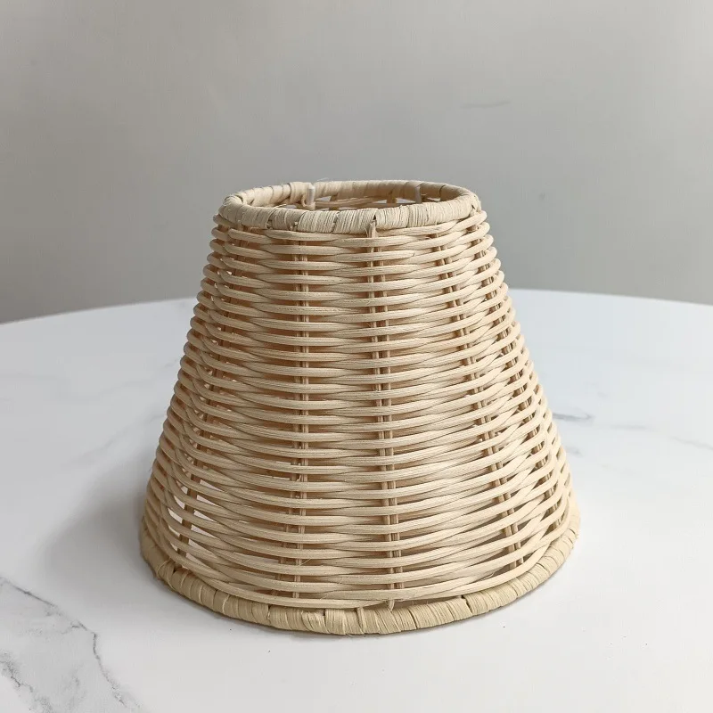 Factory Hot Sale E27 Lampshade Hand-Woven Rattan Lampshade Suitable for All Kinds of DIY Table Lamps Real Rattan Woven Lampshade
