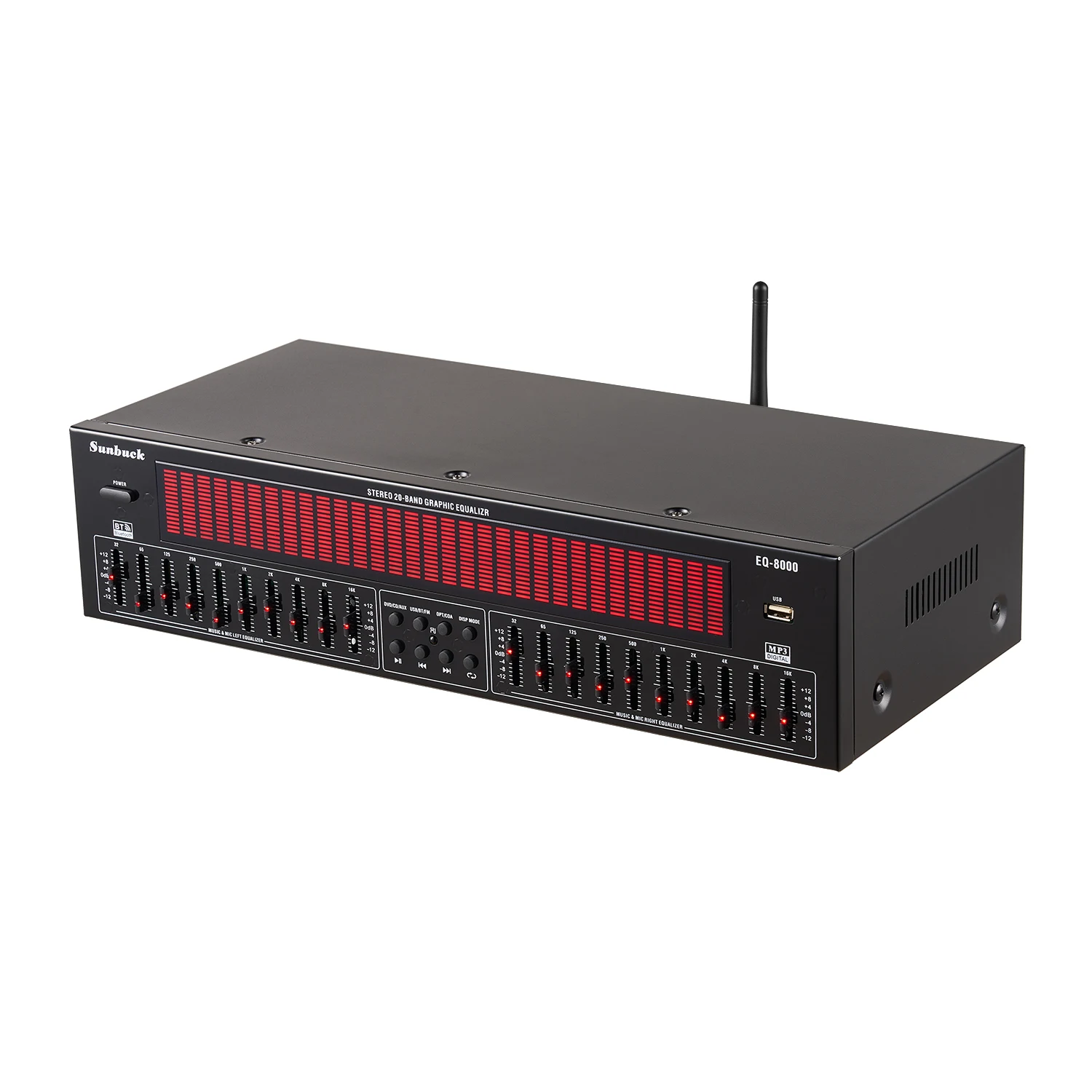 New EQ equalizer music spectrum analysis stereo 20-band graphic equalizer BT5.4 EQ-8000 audio player 220V