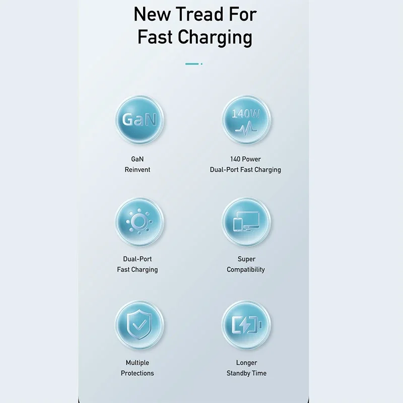 Pengisi Daya Ponsel Awei PD22 140W GaN Pengisi Daya Cepat Output USB C Pengisi Daya Cepat Tipe C Ganda 3A/5.2V untuk Ponsel IOS /Android